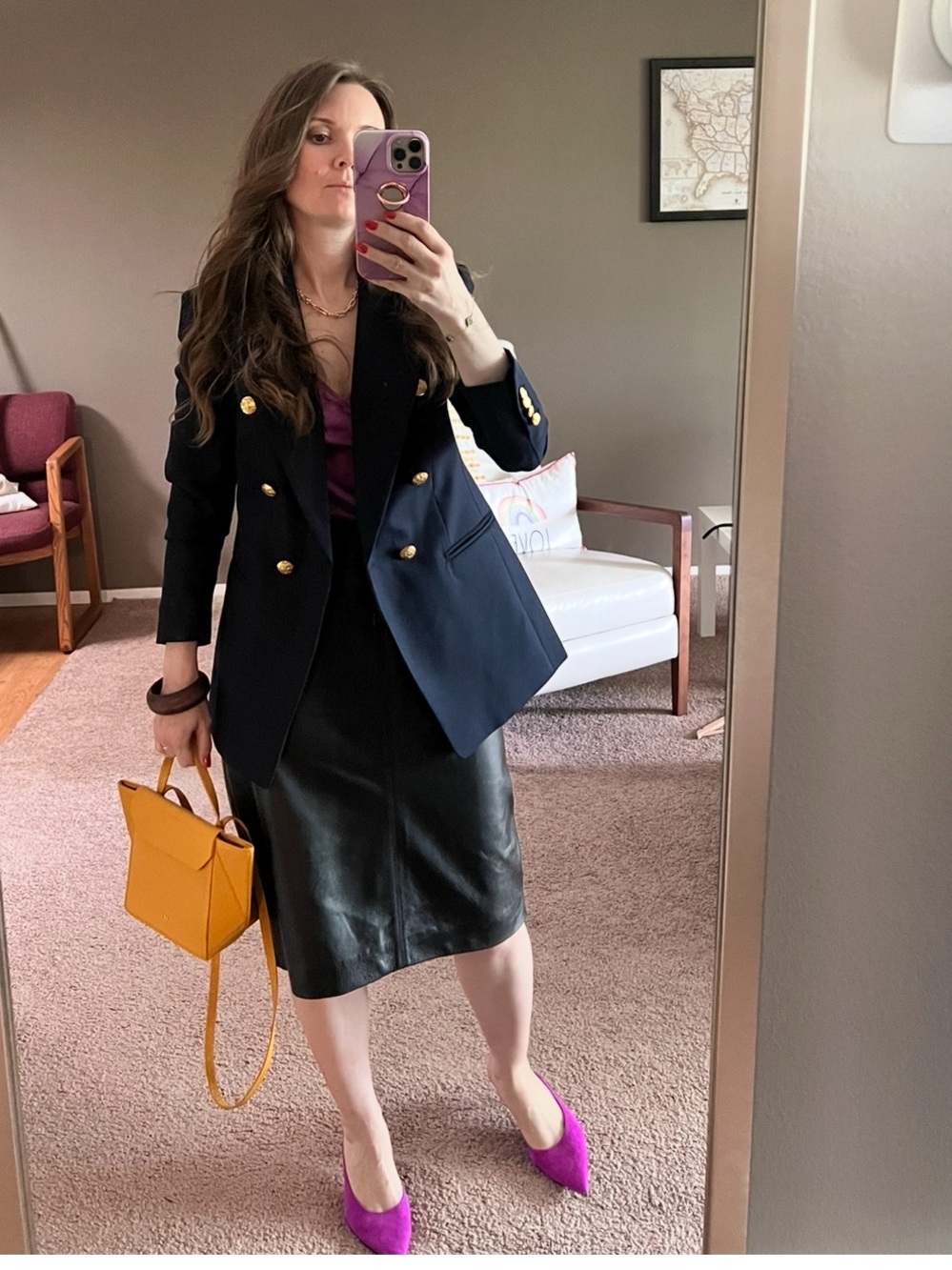 Genuine Leather Pencil Skirt